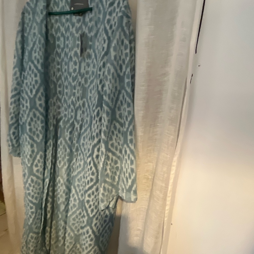 Blue and White Patterned Kimono